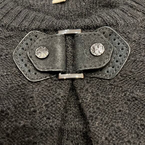 Tory Burch Wool Alpaca Tunic Sweater Black Sz S Knit Pullover Preppy - Picture 7 of 8